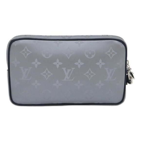 LOUIS VUITTON Monogram satellite alpha Clutch Bag Silver M44171 LV Auth 29977A - Picture 2 of 16